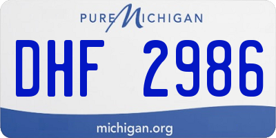 MI license plate DHF2986