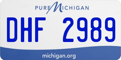 MI license plate DHF2989
