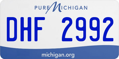 MI license plate DHF2992