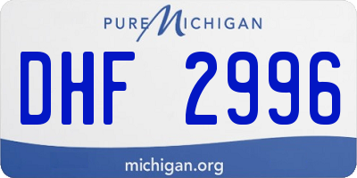MI license plate DHF2996