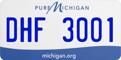 MI license plate DHF3001