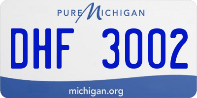 MI license plate DHF3002