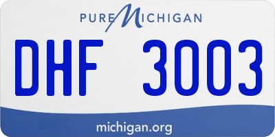 MI license plate DHF3003