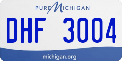 MI license plate DHF3004