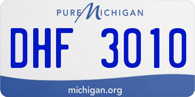 MI license plate DHF3010