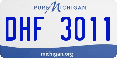 MI license plate DHF3011