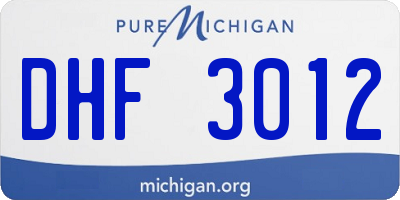 MI license plate DHF3012
