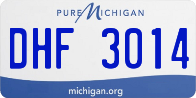 MI license plate DHF3014