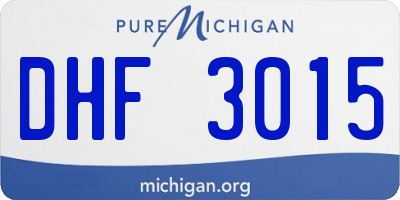 MI license plate DHF3015