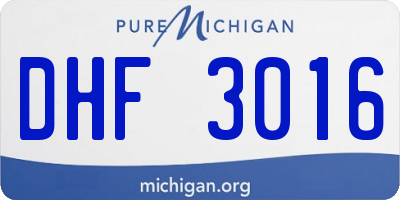 MI license plate DHF3016