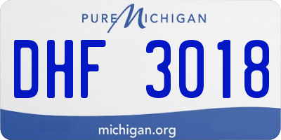 MI license plate DHF3018