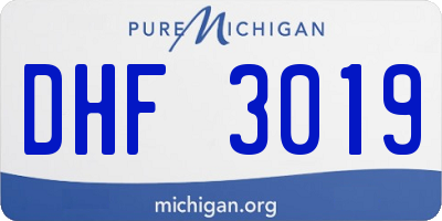 MI license plate DHF3019