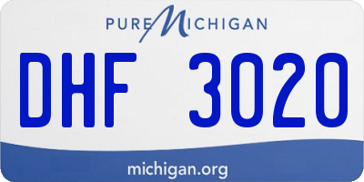 MI license plate DHF3020