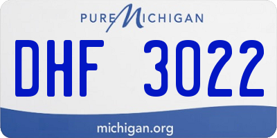 MI license plate DHF3022