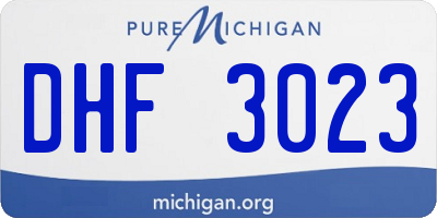 MI license plate DHF3023