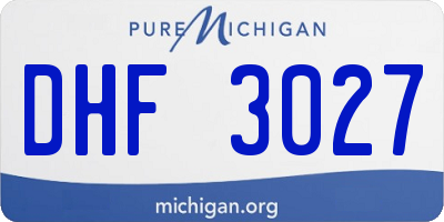 MI license plate DHF3027