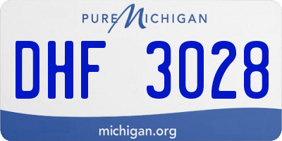 MI license plate DHF3028