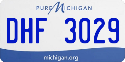 MI license plate DHF3029