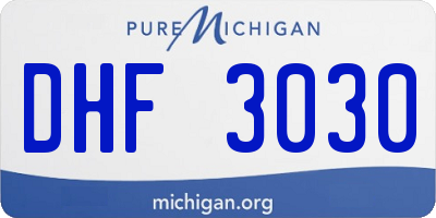 MI license plate DHF3030