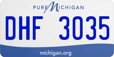 MI license plate DHF3035