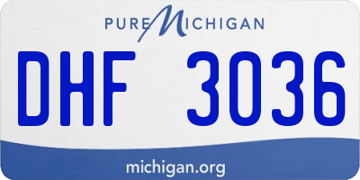 MI license plate DHF3036