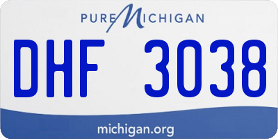 MI license plate DHF3038