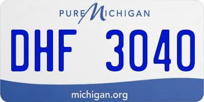 MI license plate DHF3040