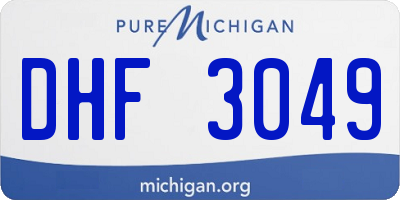 MI license plate DHF3049