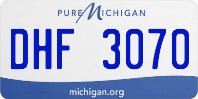 MI license plate DHF3070