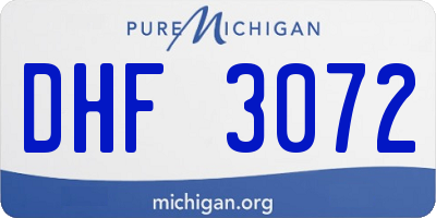 MI license plate DHF3072