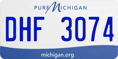 MI license plate DHF3074