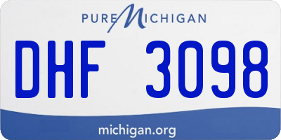 MI license plate DHF3098
