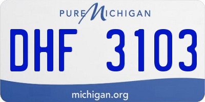 MI license plate DHF3103
