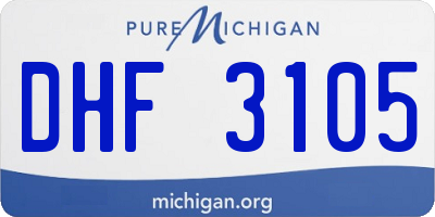MI license plate DHF3105