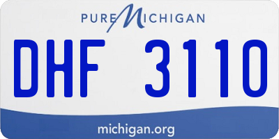 MI license plate DHF3110