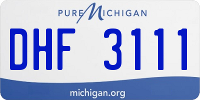 MI license plate DHF3111