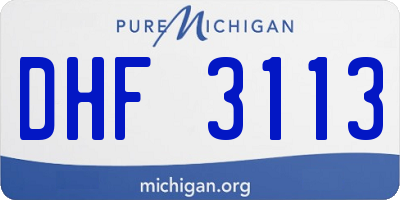 MI license plate DHF3113