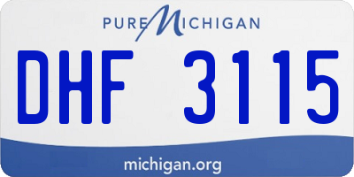 MI license plate DHF3115
