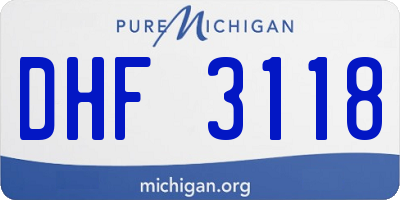 MI license plate DHF3118