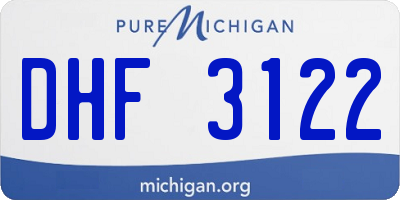 MI license plate DHF3122