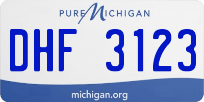 MI license plate DHF3123