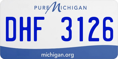MI license plate DHF3126