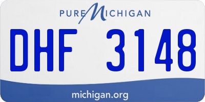 MI license plate DHF3148