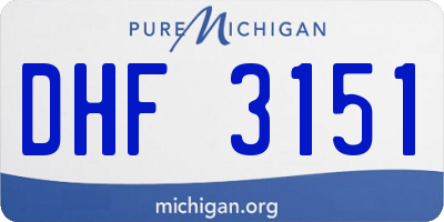 MI license plate DHF3151