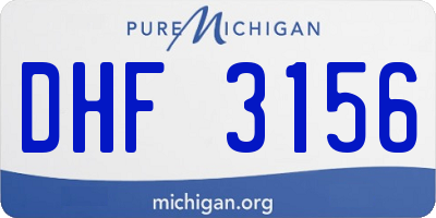 MI license plate DHF3156