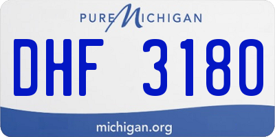 MI license plate DHF3180