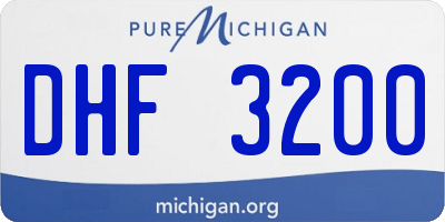 MI license plate DHF3200