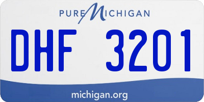 MI license plate DHF3201