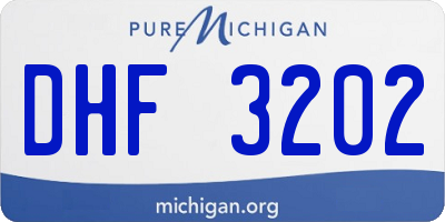 MI license plate DHF3202