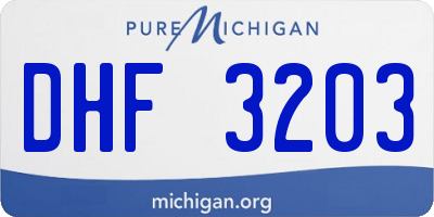 MI license plate DHF3203